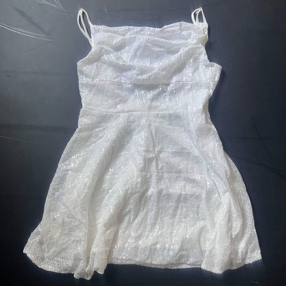 Short White Sequin Dress